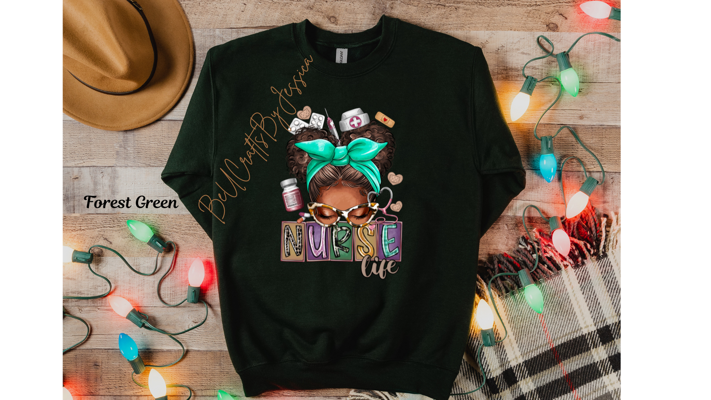 Nurse Life sweatshirt, Black Girl Magic, Melanin Shirt for Nurse, -