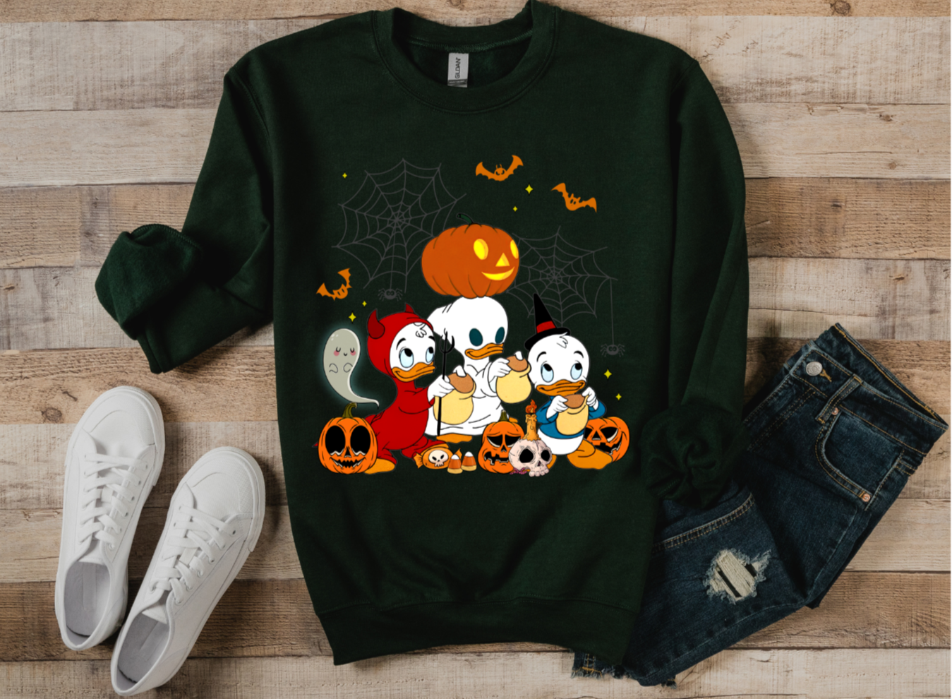 Trick-or-Treat Duck Trio Halloween Tee & Sweatshirt