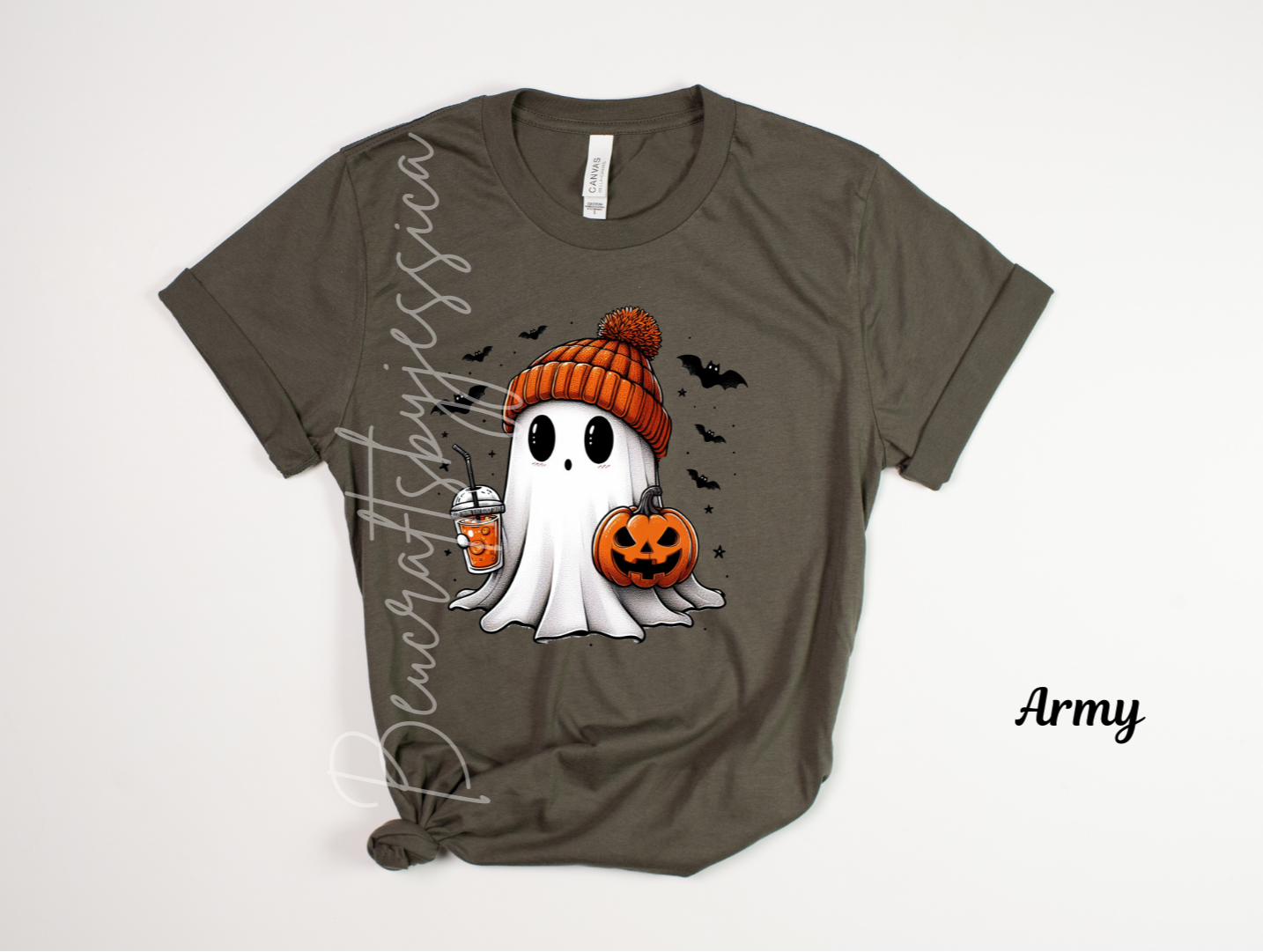 Cozy Halloween Ghost t-shirt – Fall Pumpkin & Coffee Vibes