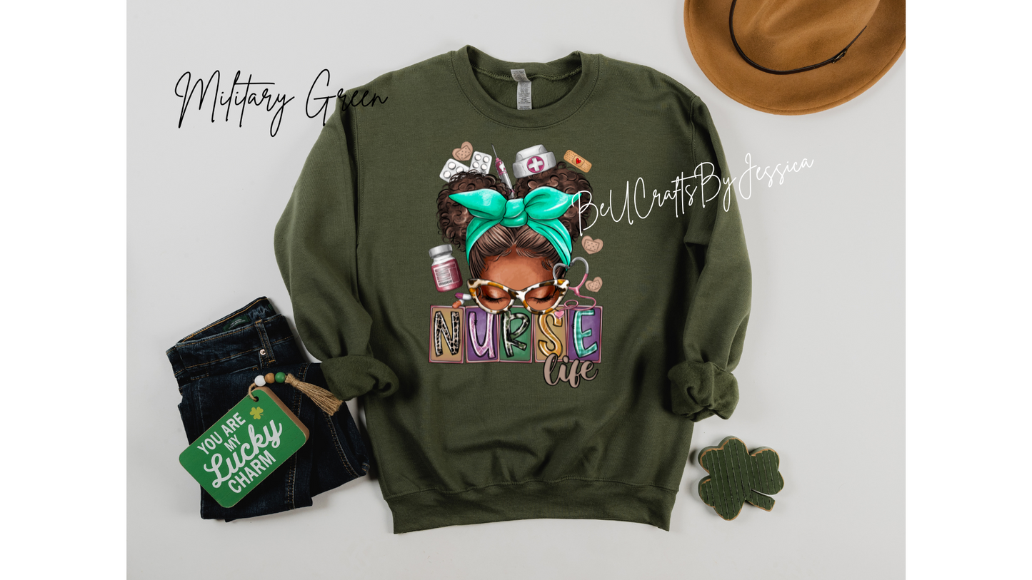 Nurse Life sweatshirt, Black Girl Magic, Melanin Shirt for Nurse, -