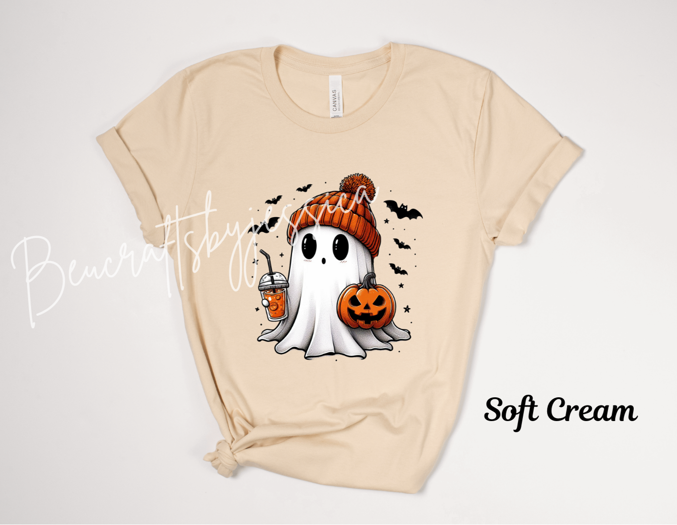 Cozy Halloween Ghost t-shirt – Fall Pumpkin & Coffee Vibes