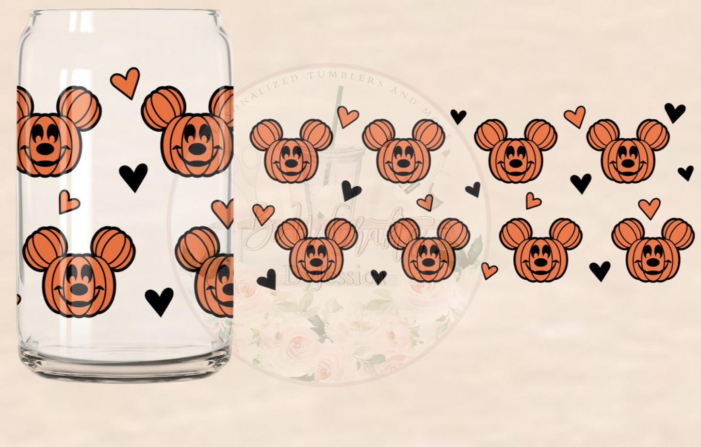 Halloween DIsney inspired -Glass Cup