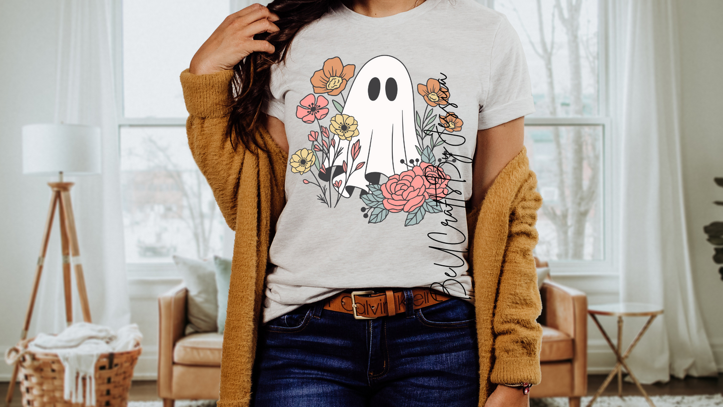 Comfort Colors Halloween Ghost Shirt, Cute Halloween Shirt, Halloween Women's Shirt, Spooky Season Shirt, Trick or Treat Shirt,