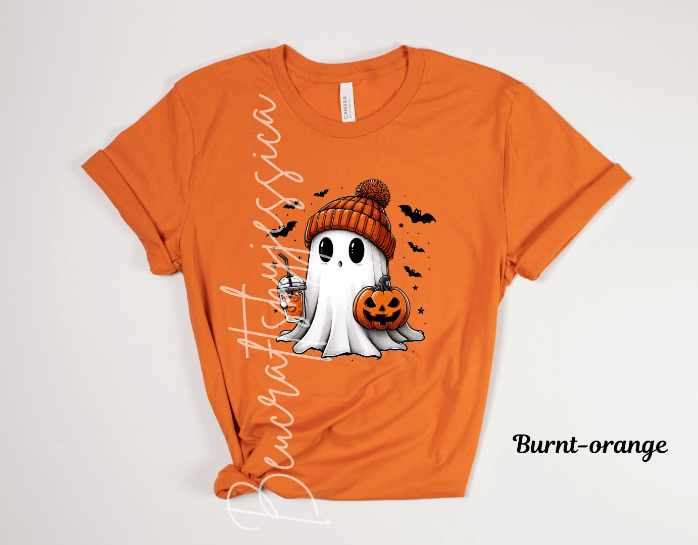 Cozy Halloween Ghost t-shirt – Fall Pumpkin & Coffee Vibes