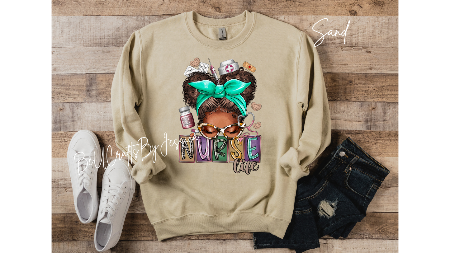 Nurse Life sweatshirt, Black Girl Magic, Melanin Shirt for Nurse, -