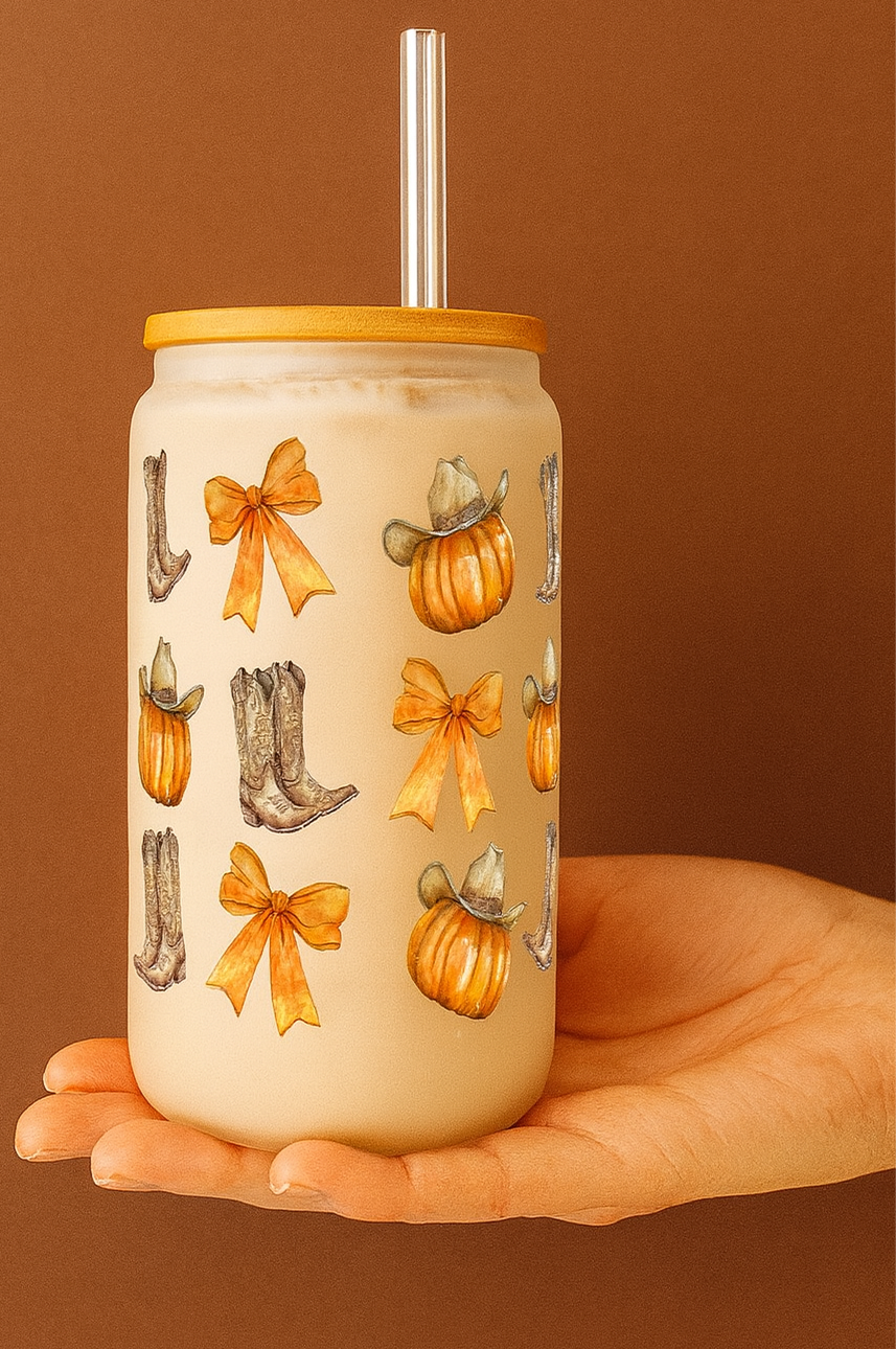 Pumpkin cowboy boots & bow