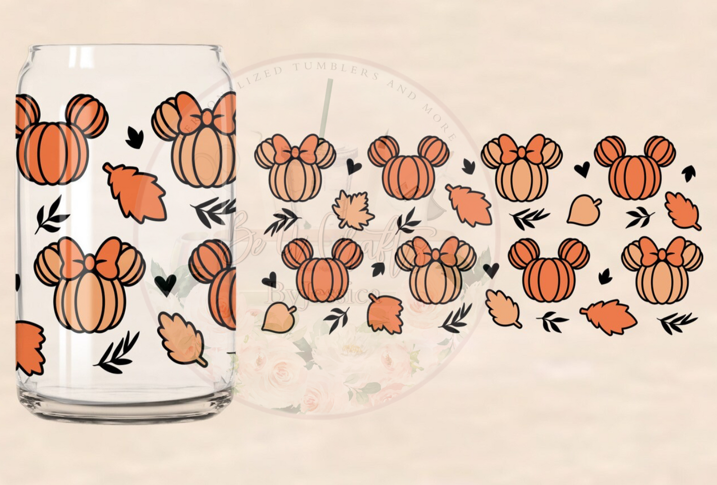 Halloween DIsney inspired -Glass Cup