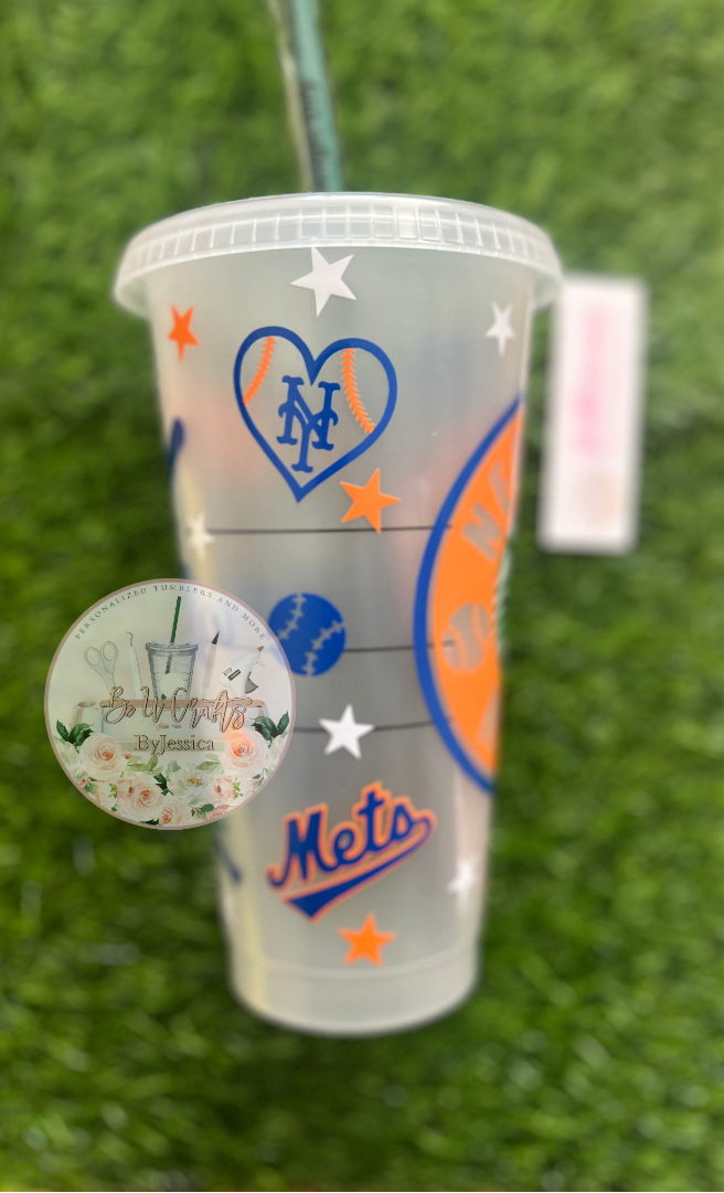 METS inspired MLB Cup Reuseable |Starbucks cold Cup