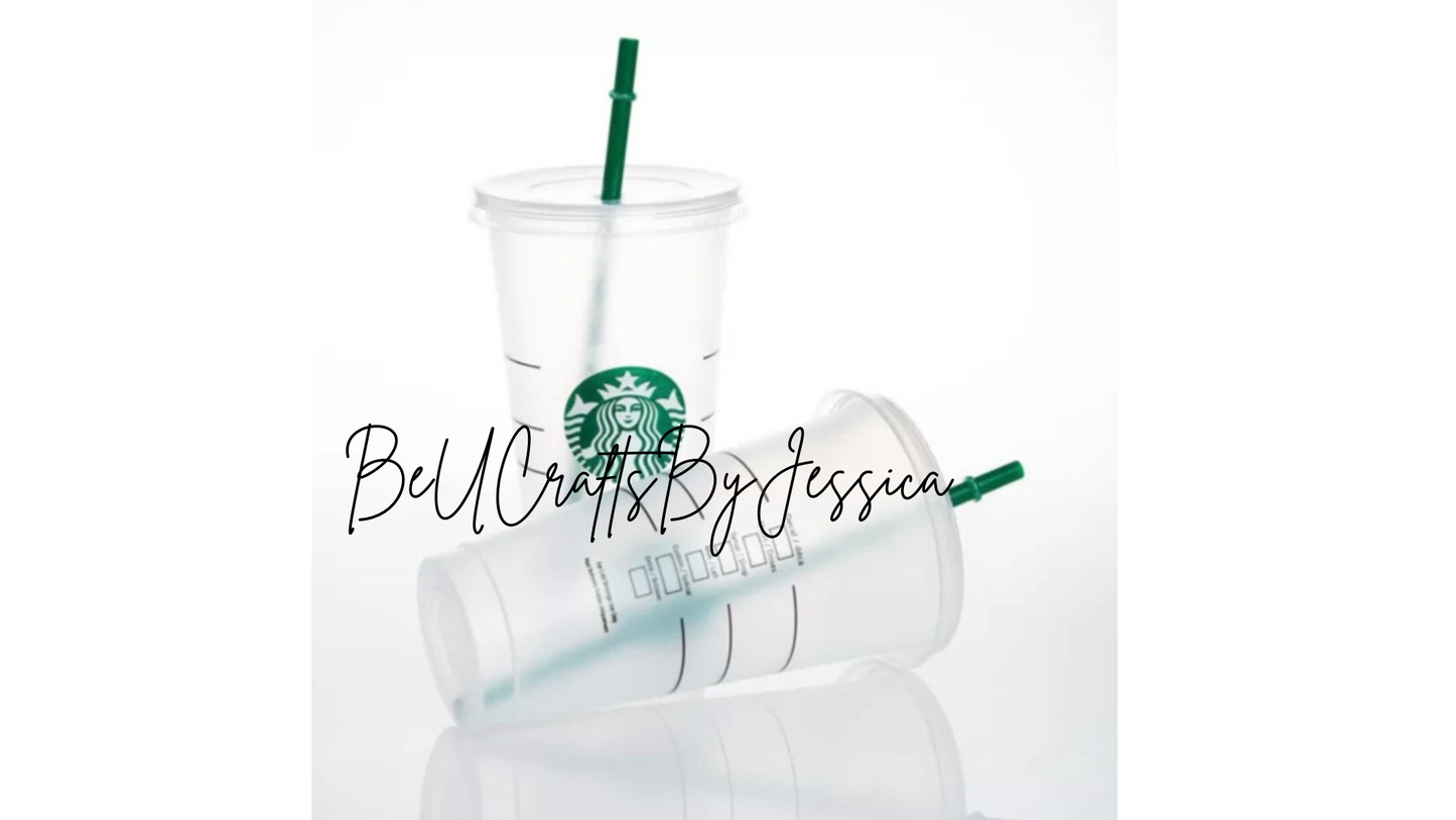 Blank Clear Starbucks Cold Cups | Bulk Options | Venti 24oz/710ml | Includes Lids and Straws