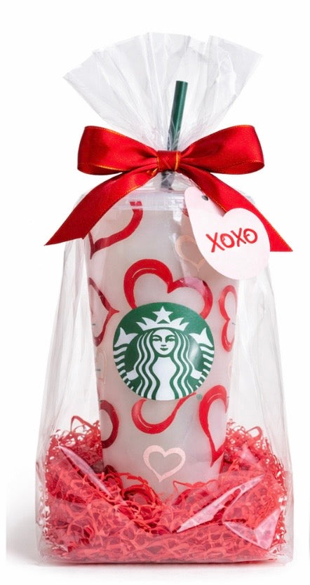Personalized Starbucks Cold Cup 24oz – Red Heart Custom Iced Coffee Tumbler