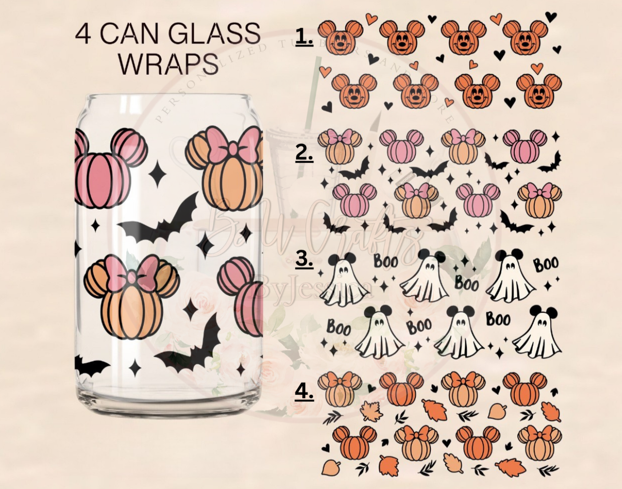 Halloween DIsney inspired -Glass Cup
