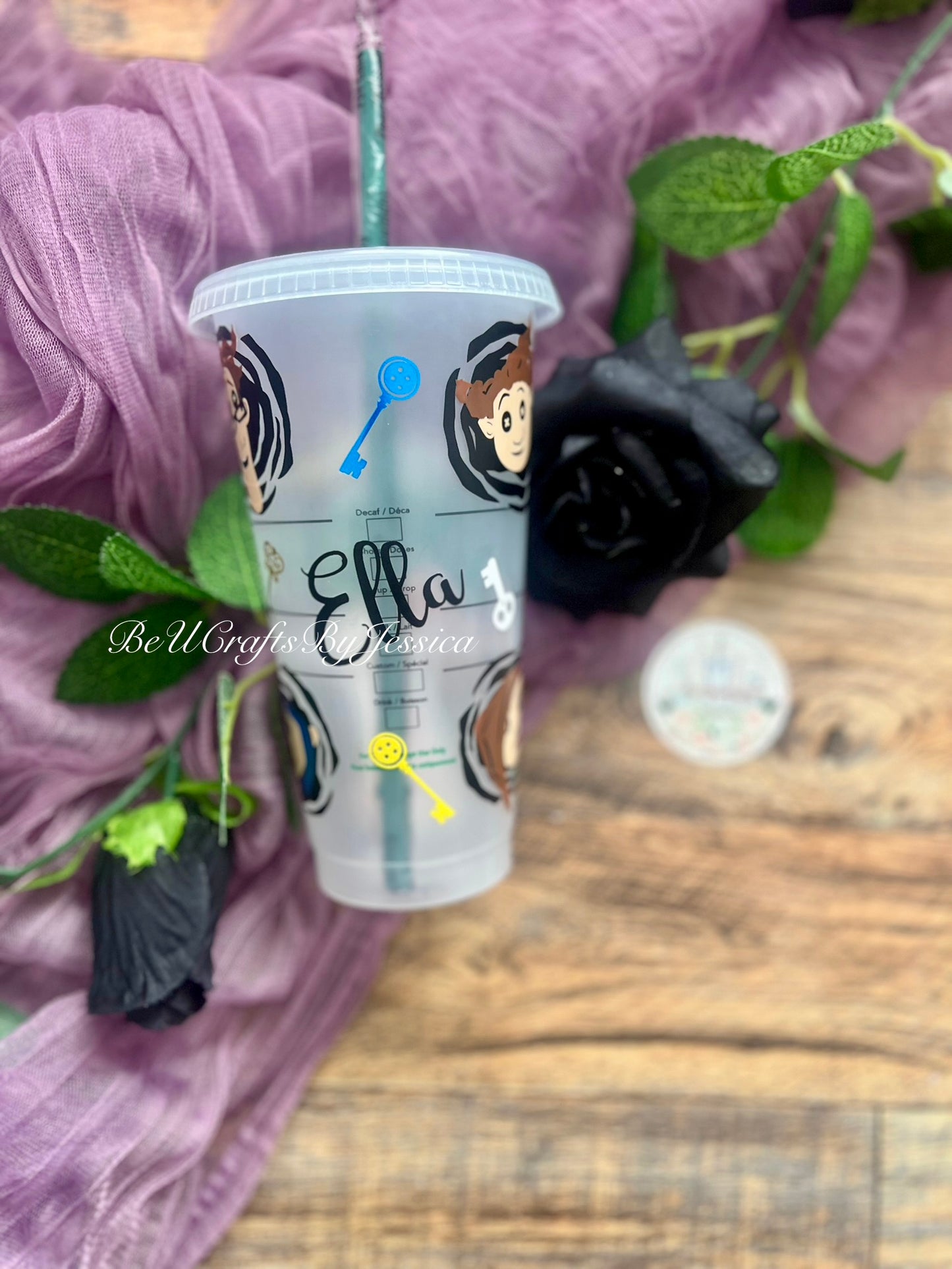 Coraline Inspired Starbucks Reuseable Cold Cup