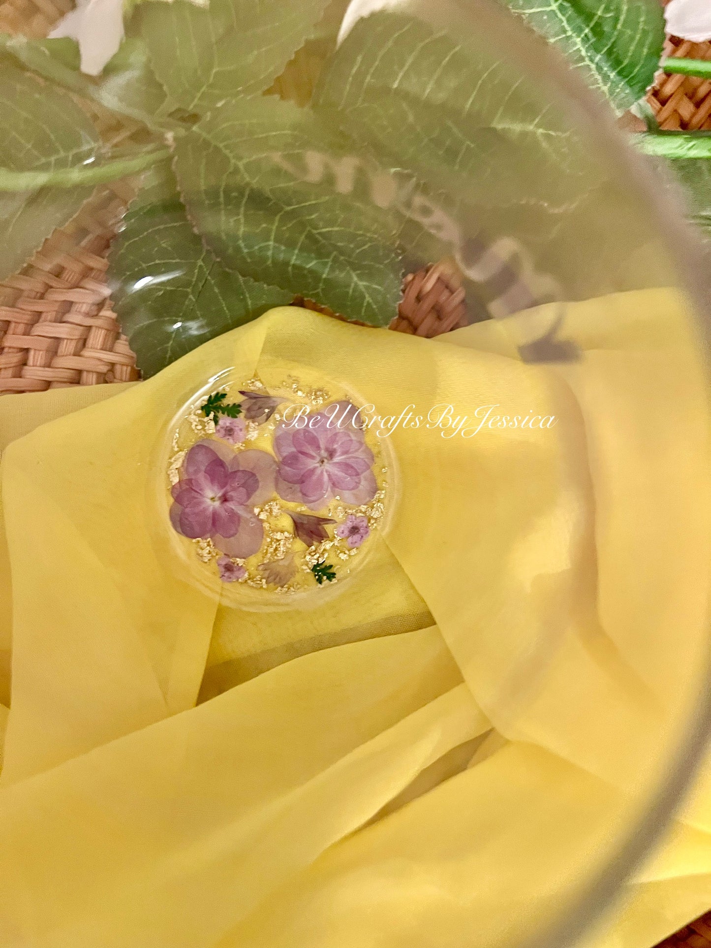 Wine Glass -Purple & Lavender Flowers