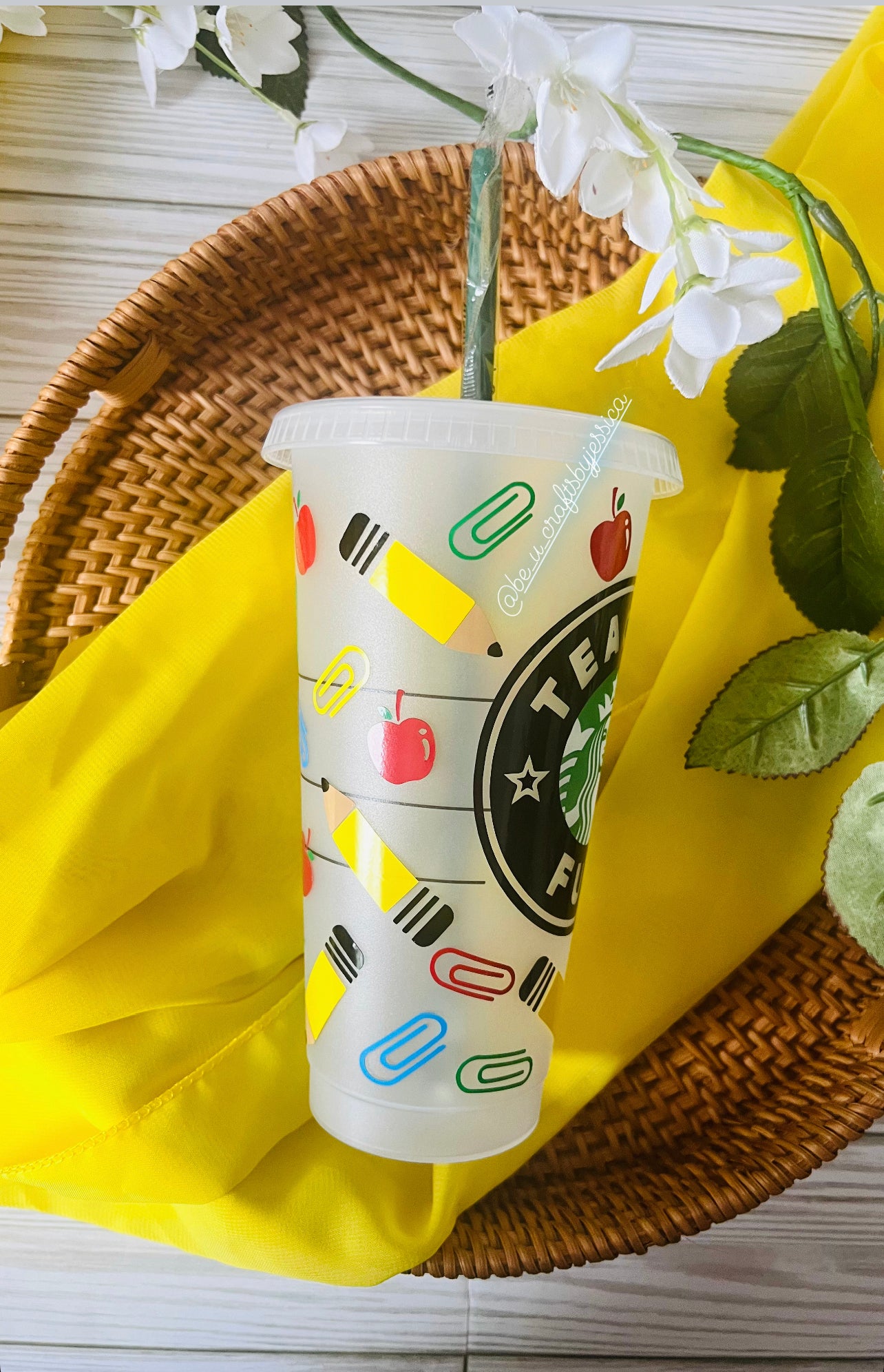Teacher Fuel Reuseable Starbucks Cold Cup