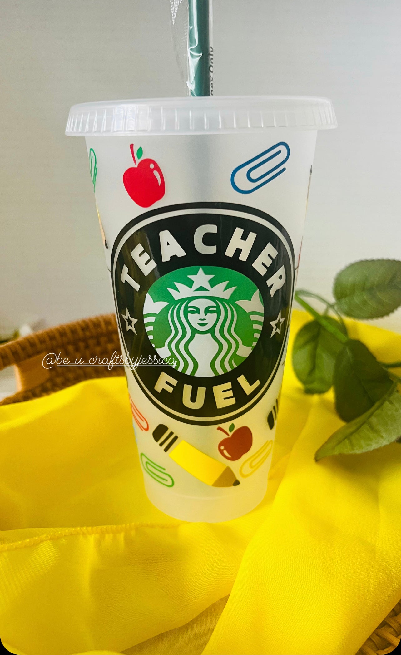 Teacher Fuel Reuseable Starbucks Cold Cup