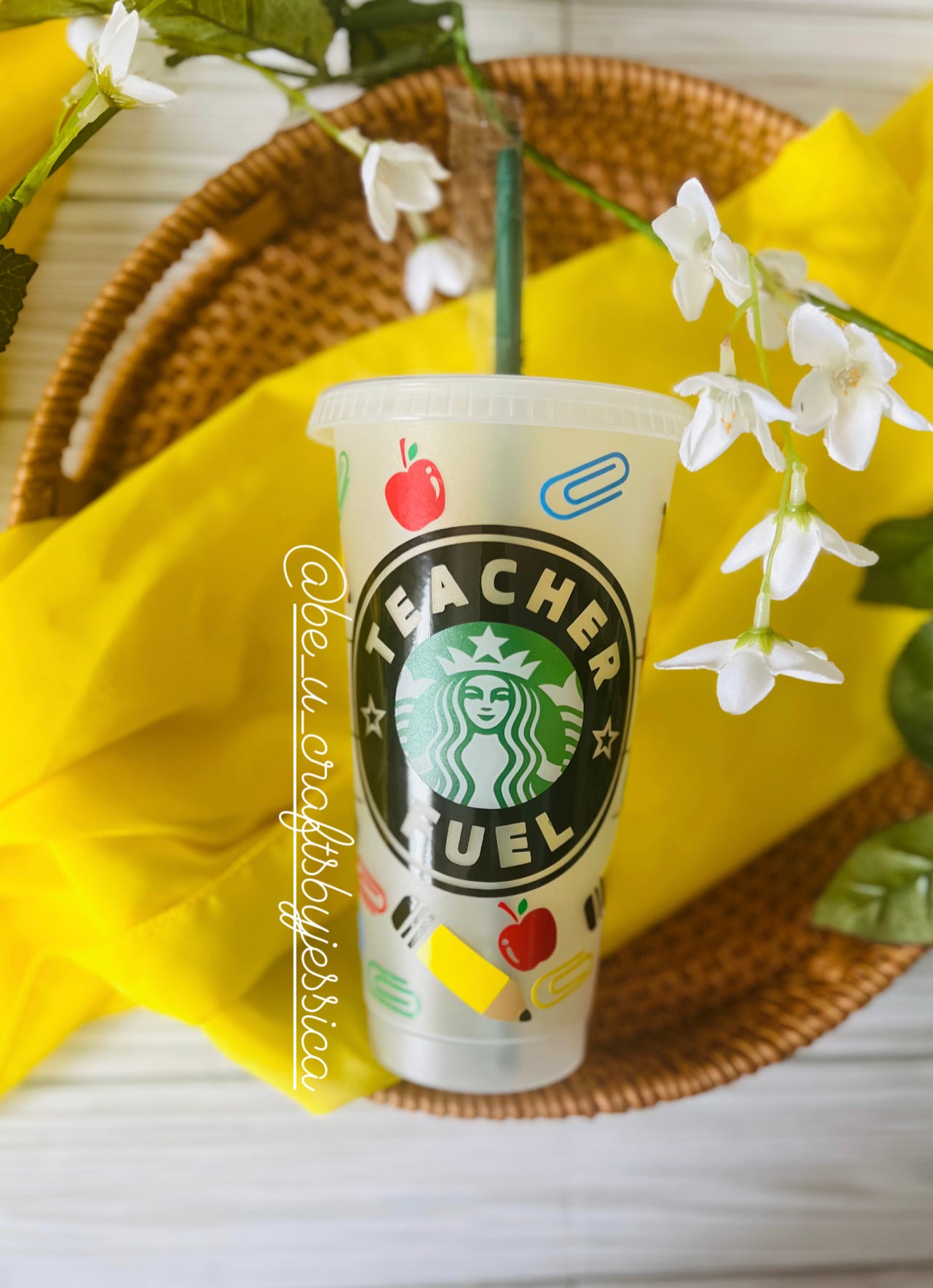 Teacher Fuel Reuseable Starbucks Cold Cup