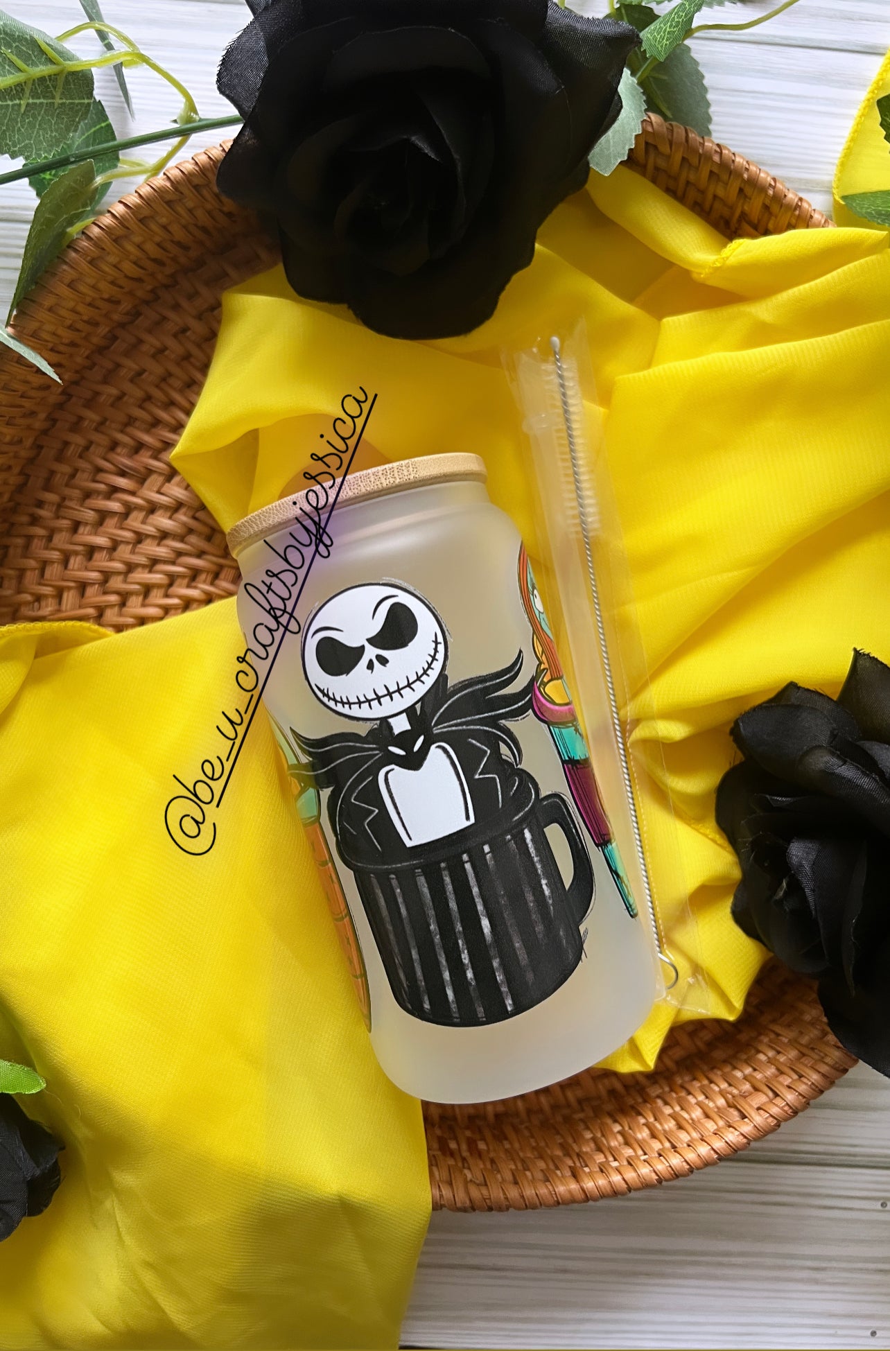 Nightmare Before christmas Glass can