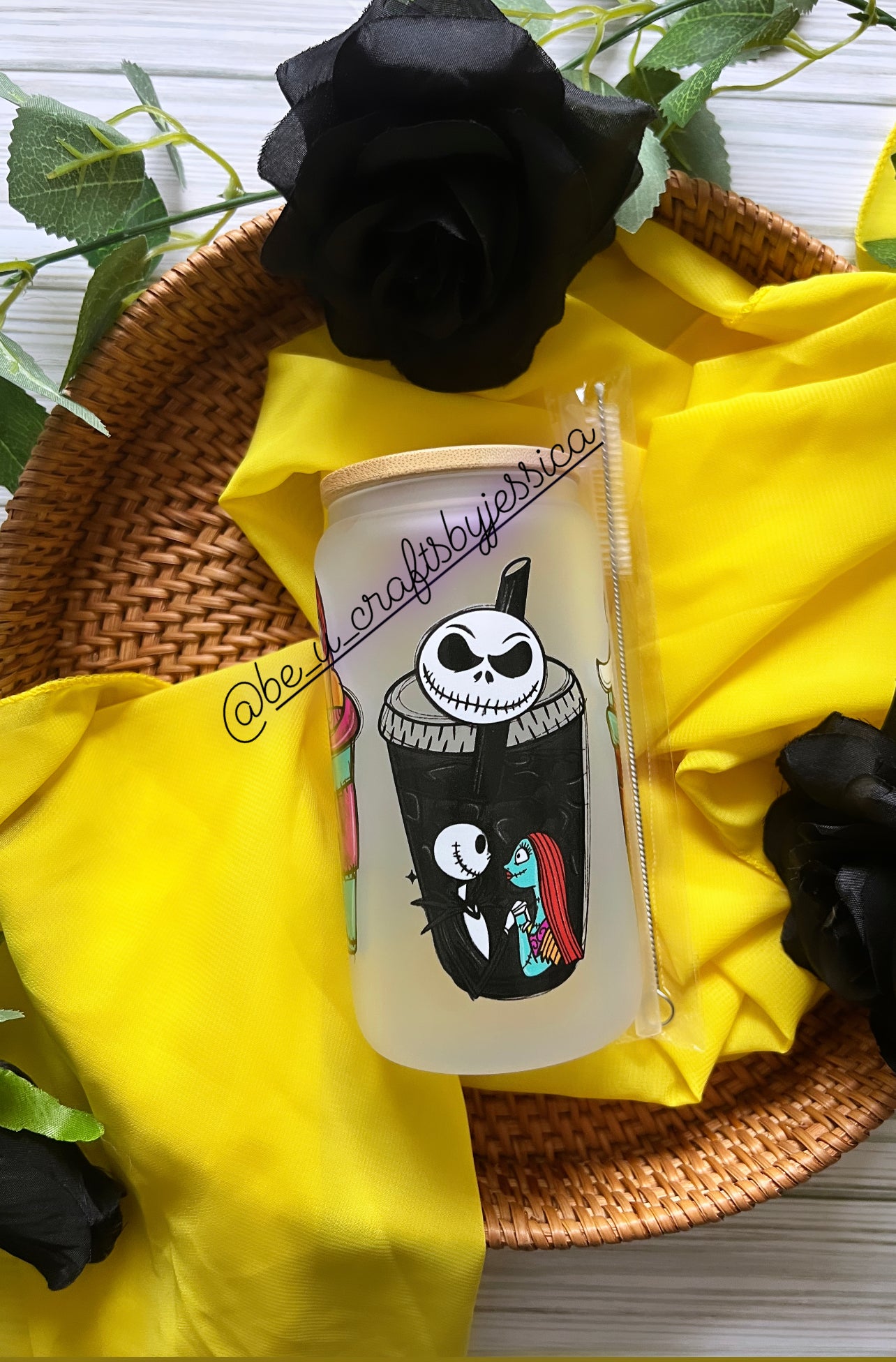 Nightmare Before christmas Glass can
