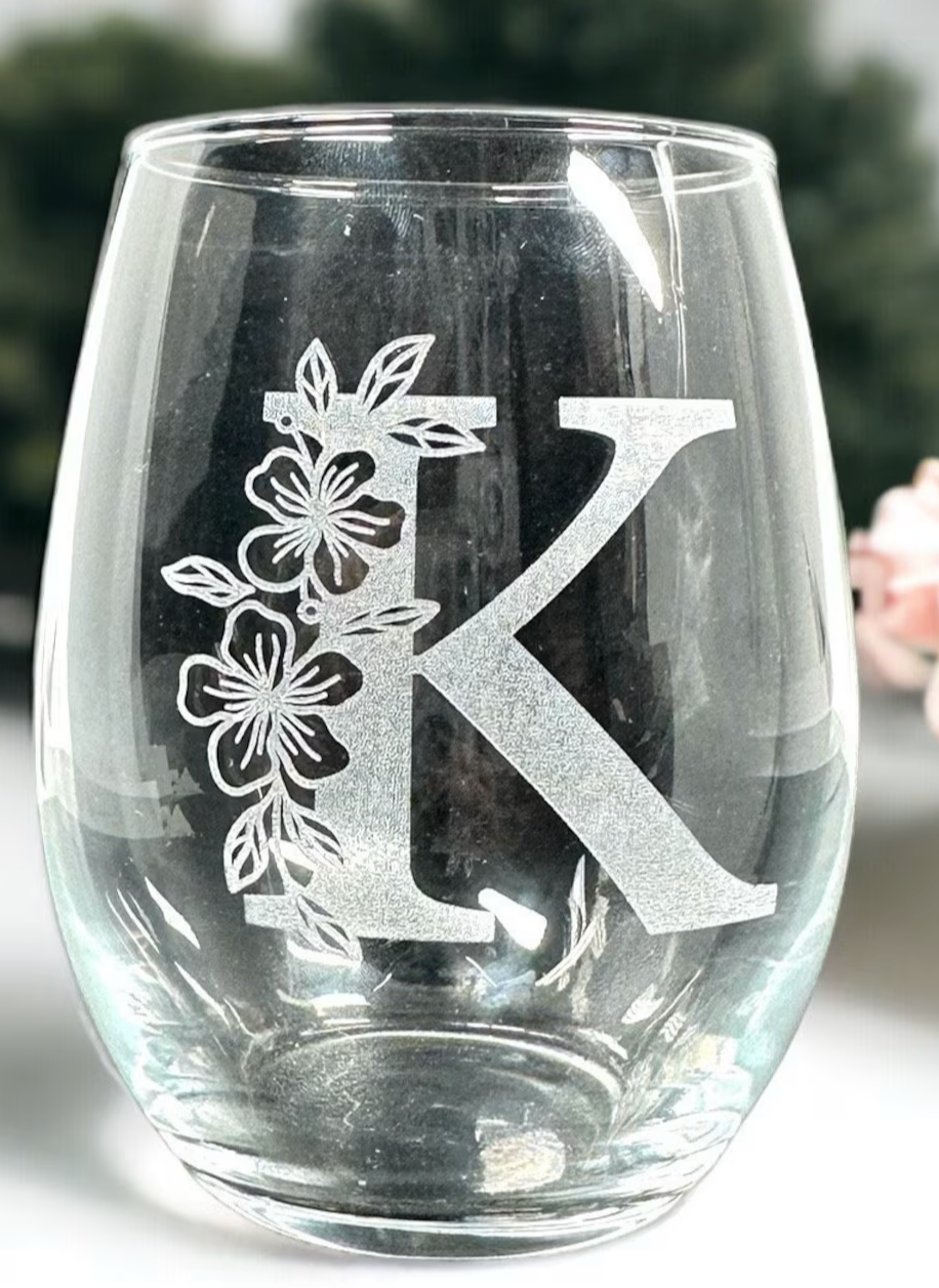 Initial wine glass
