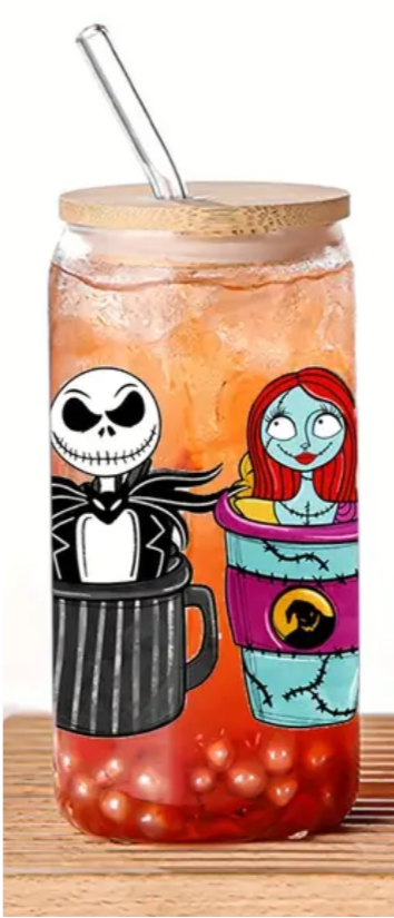 Nightmare Before christmas Glass can