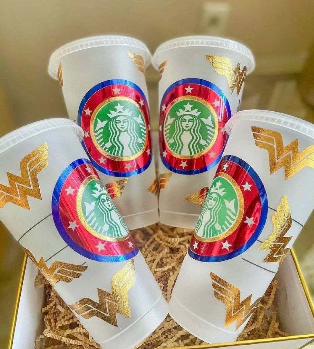 Wonder Women Inspired Starbucks Reuseable Cold Cup