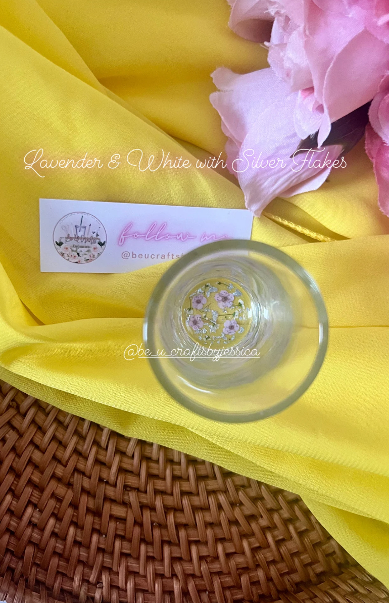 Shot Glass- made with Real Press Flower