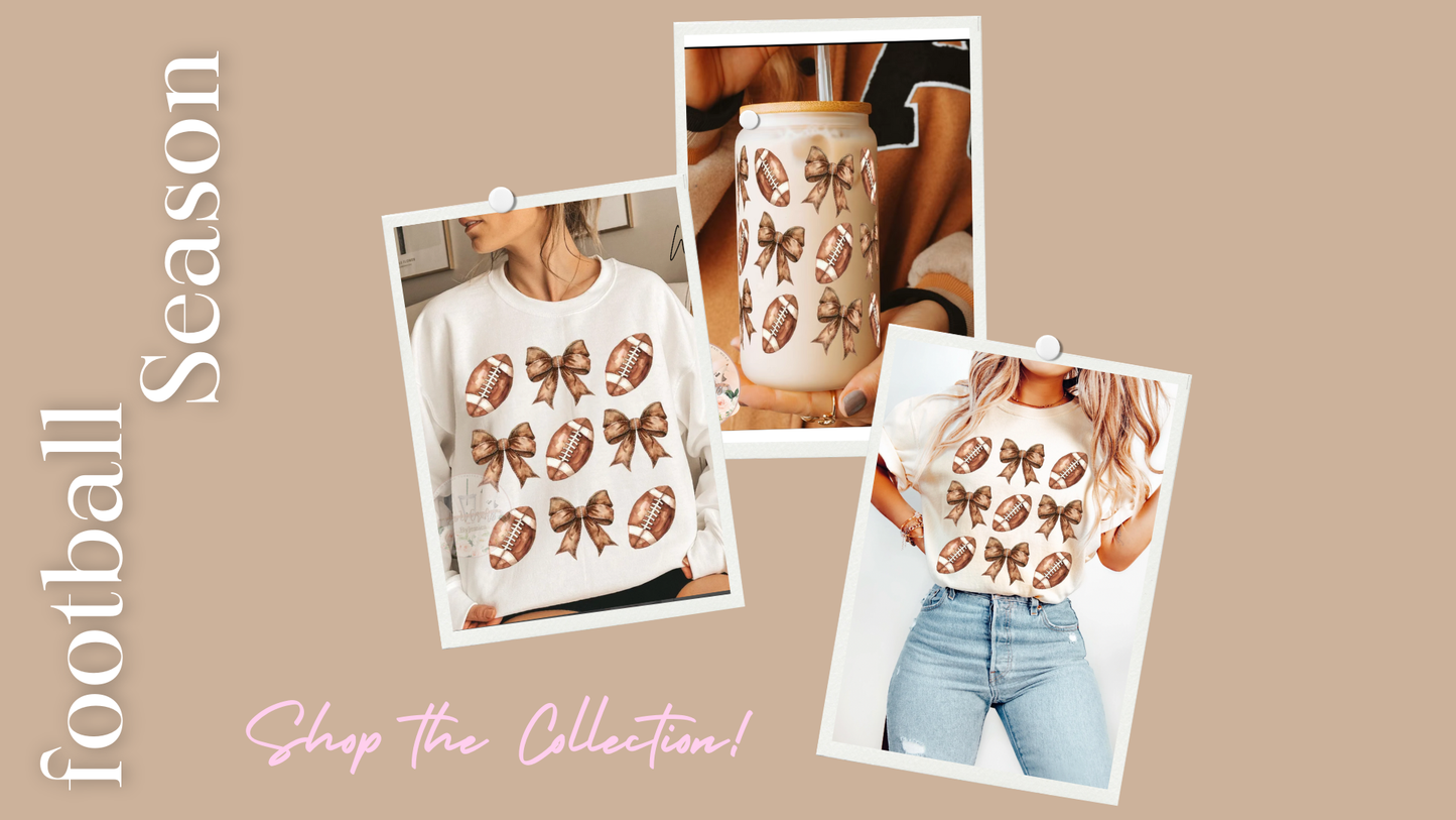 Football & Bows -T-Shirt