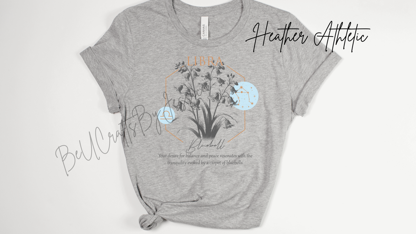 Zodiac Birth Flower T-Shirt β Personalized Astrology Floral Graphic Tee | Birthday Gift for Her