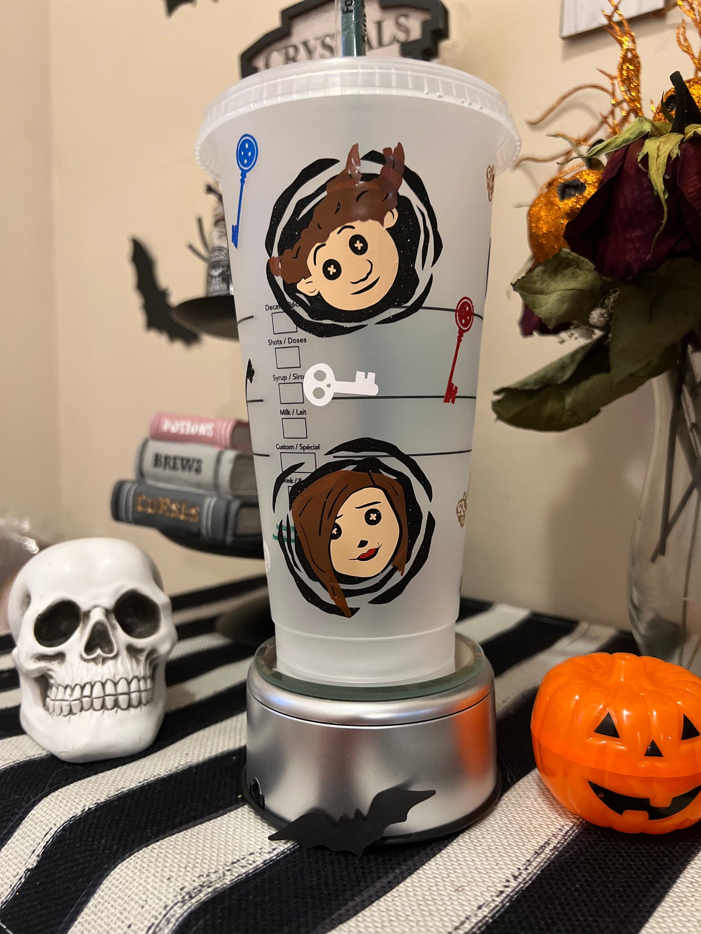 Coraline Inspired Starbucks Reuseable Cold Cup