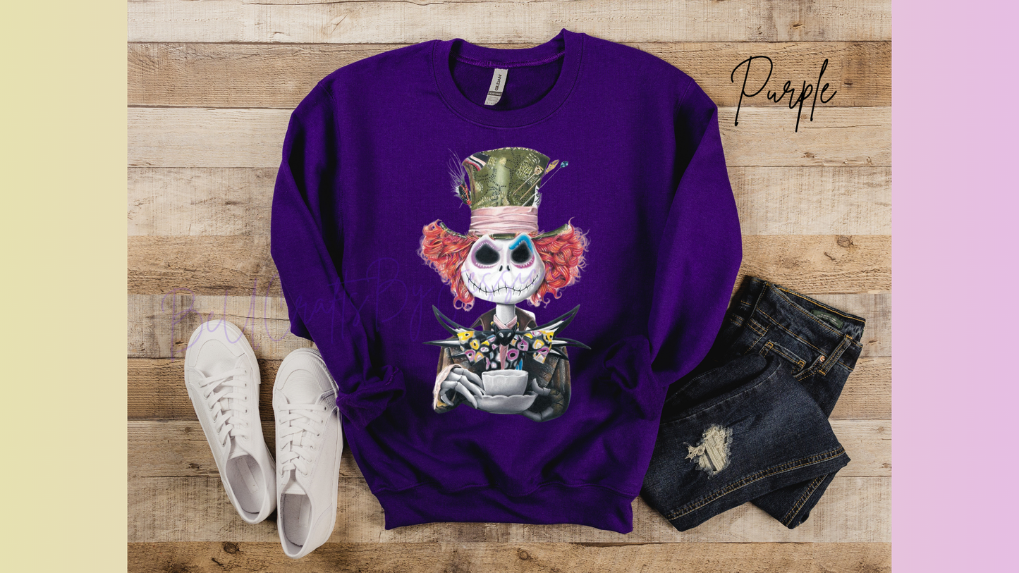 Mad Hatter Inspired Jack Skellington  -Sweatshirt