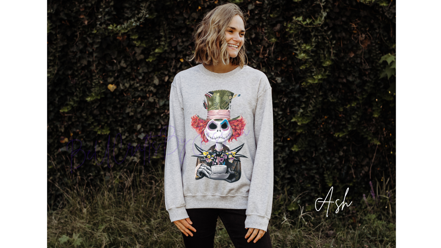 Mad Hatter Inspired Jack Skellington  -Sweatshirt