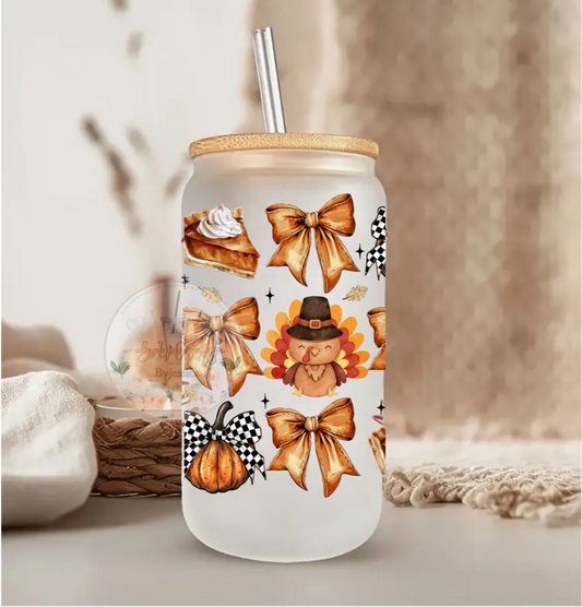 Thanksgiving Glass Cup
