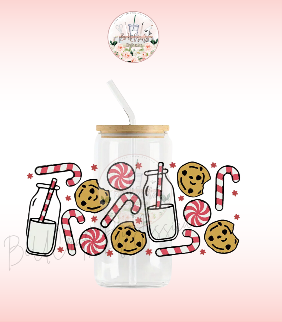 Milk & Cookies -Glass Cup