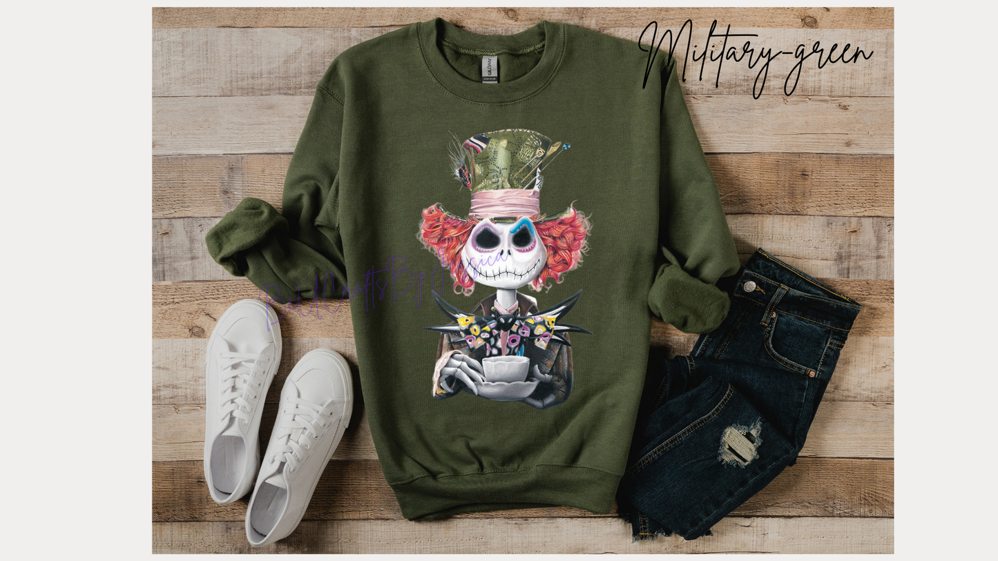 Mad Hatter Inspired Jack Skellington  -Sweatshirt