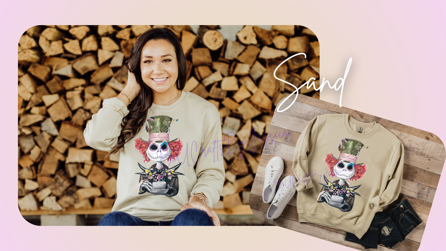 Mad Hatter Inspired Jack Skellington  -Sweatshirt