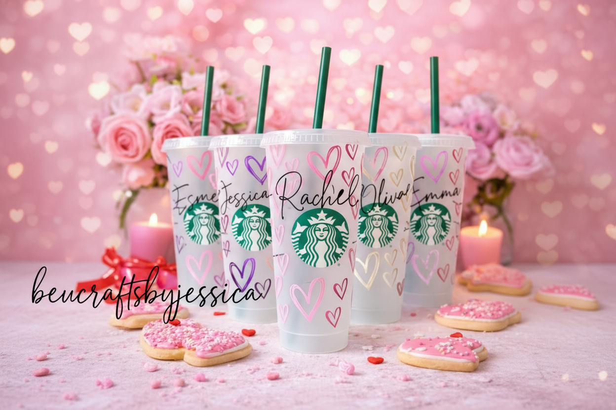 Heart Pattern Cold Cup -Personalized