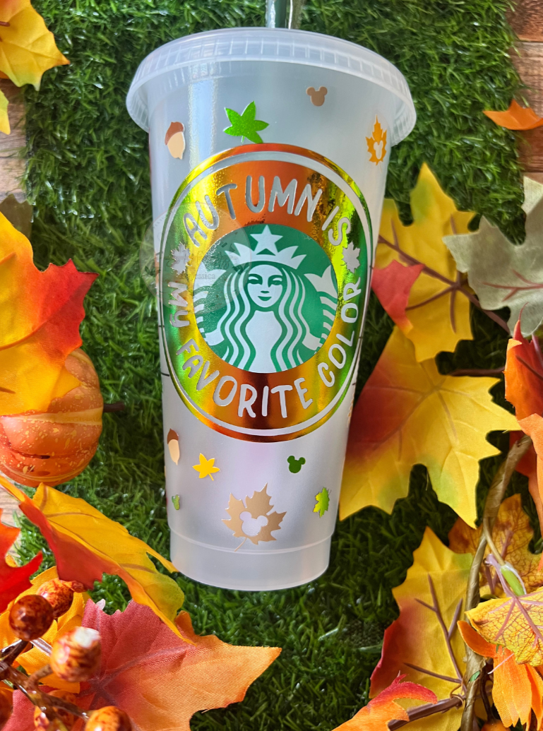 Autumn Is My Favorite Color – Fall Minnie Mouse Cold Cup (Customizable)