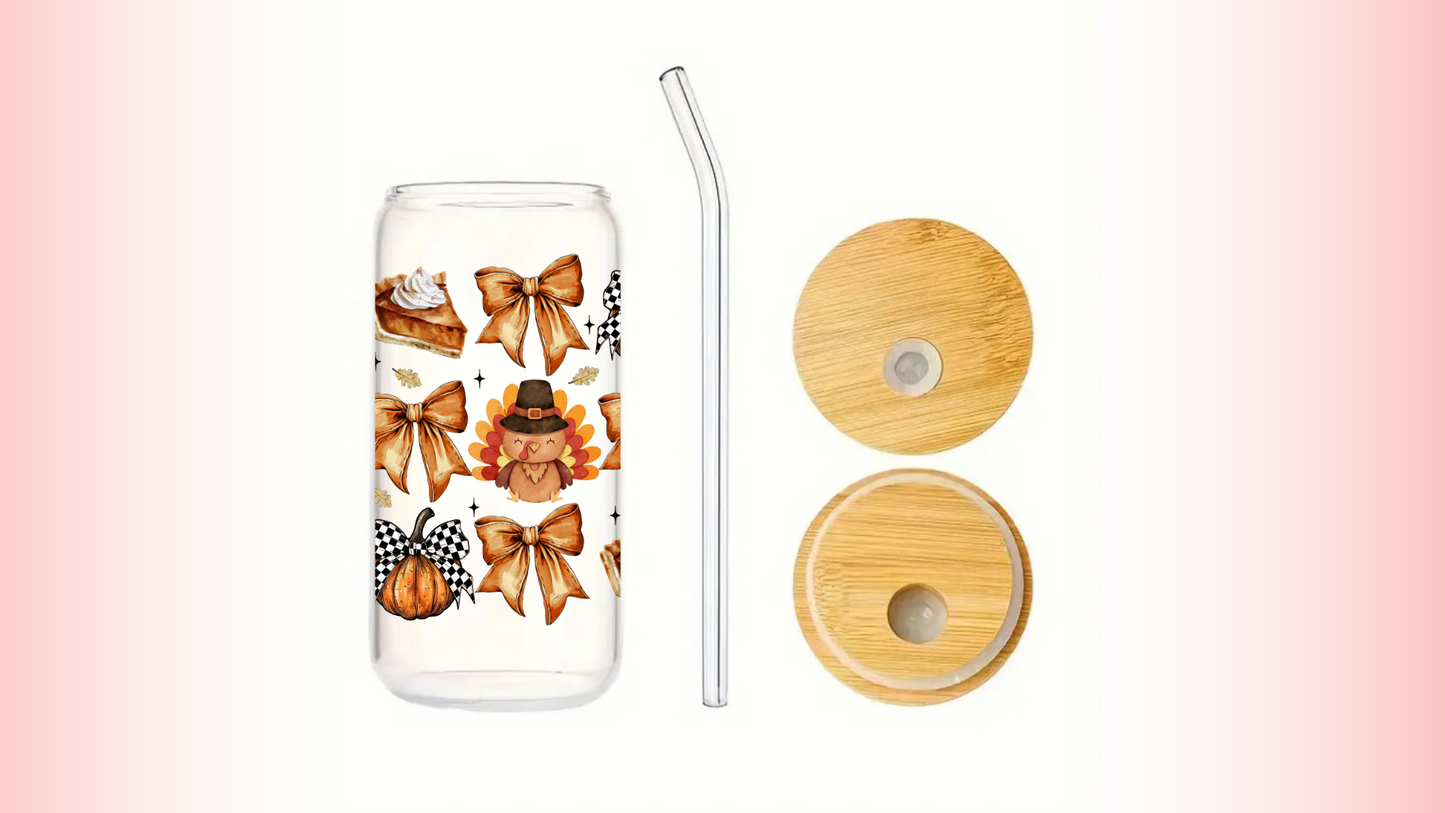 Thanksgiving Glass Cup