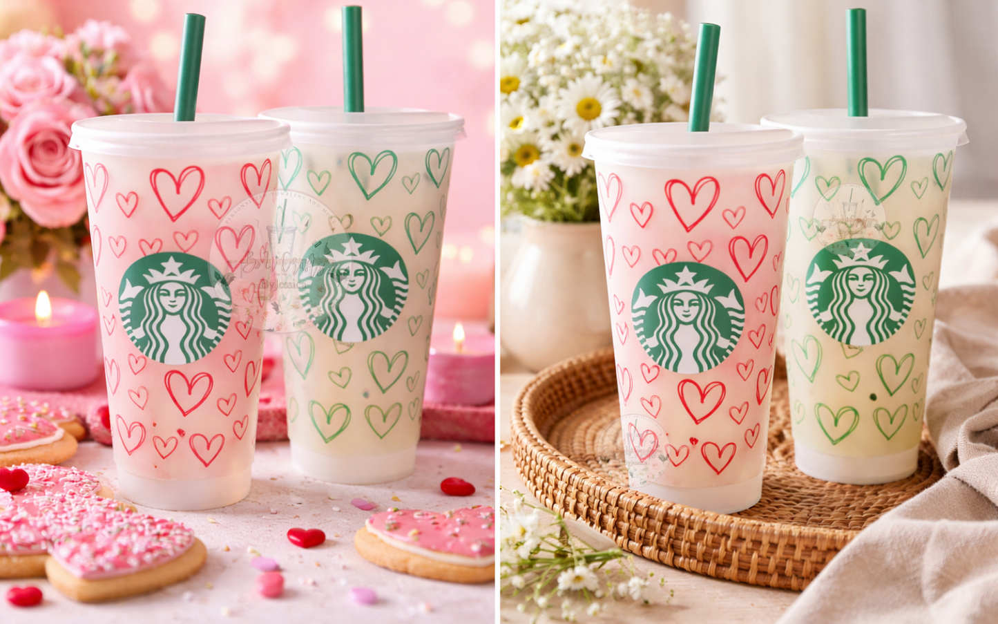 Heart Pattern Cold Cup -Personalized