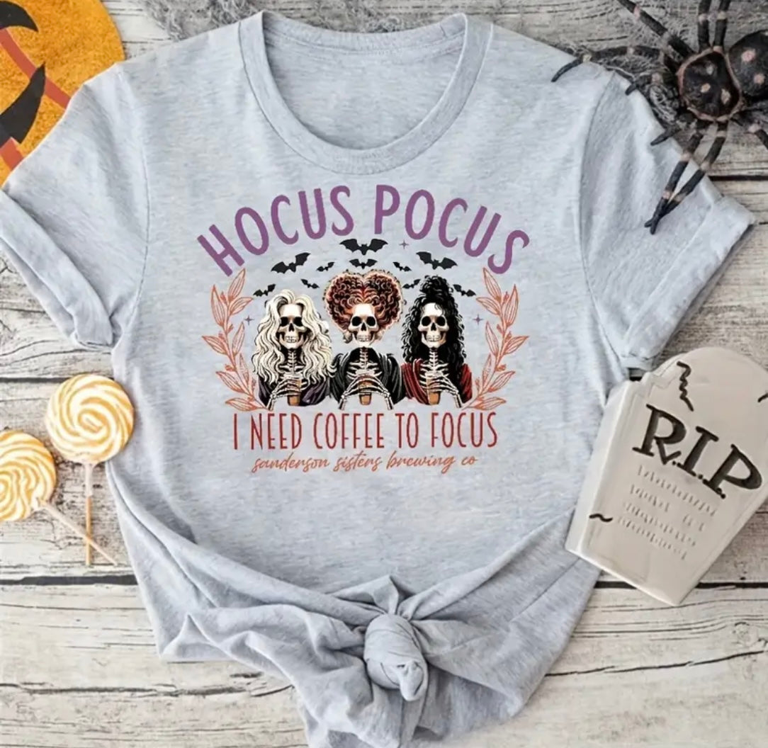 Hocus-Pocus I Need coffee to focus -T-shirt