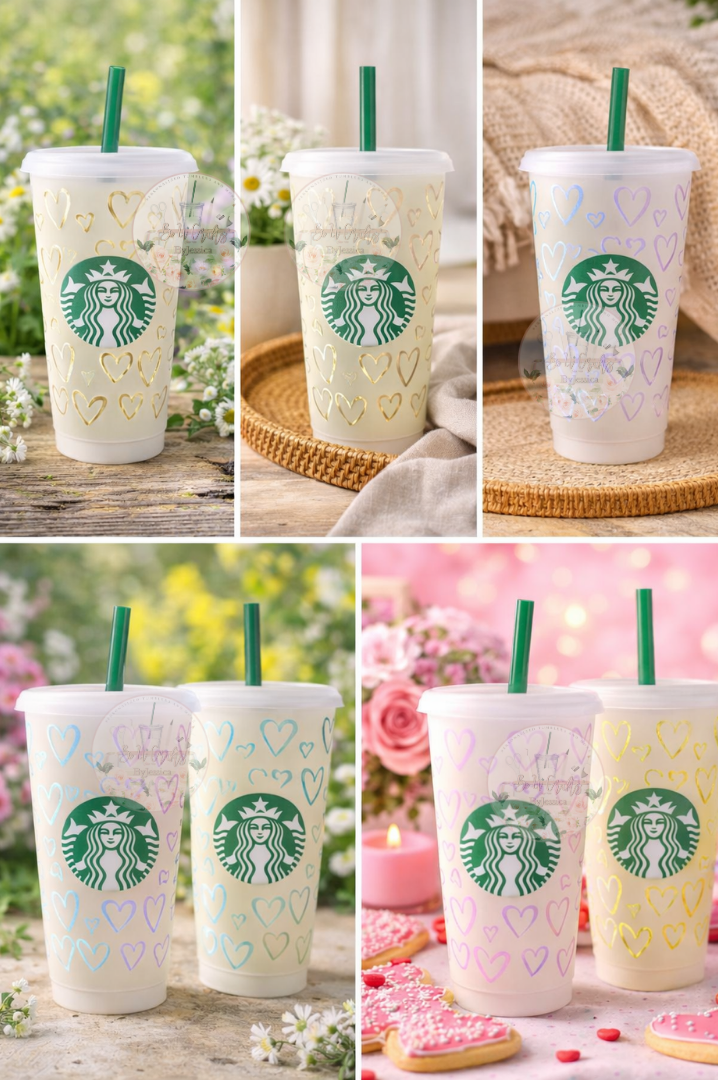 Heart Pattern Cold Cup -Personalized