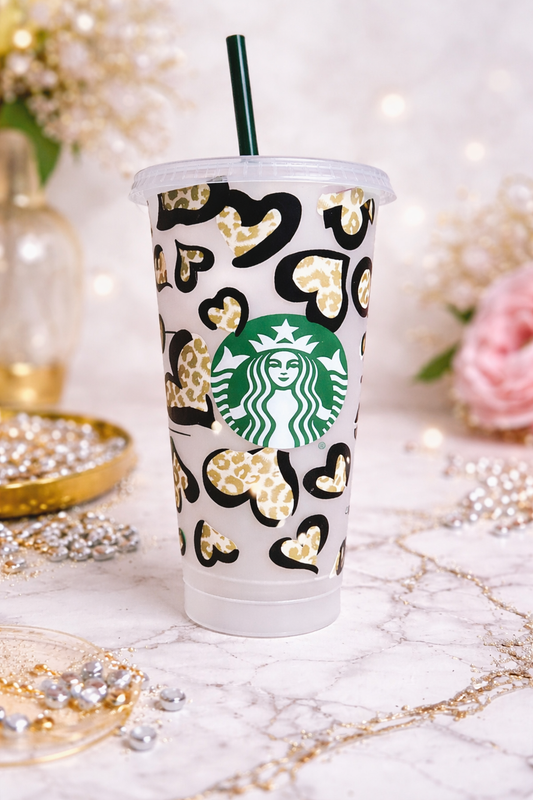 Personalized Starbucks Cold Cup 24oz – Red Heart Custom Iced Coffee Tumbler (Copy)