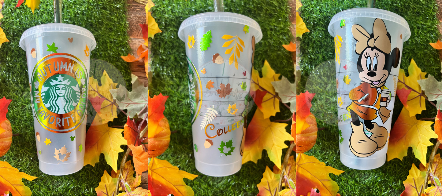 Autumn Is My Favorite Color – Fall Minnie Mouse Cold Cup (Customizable)