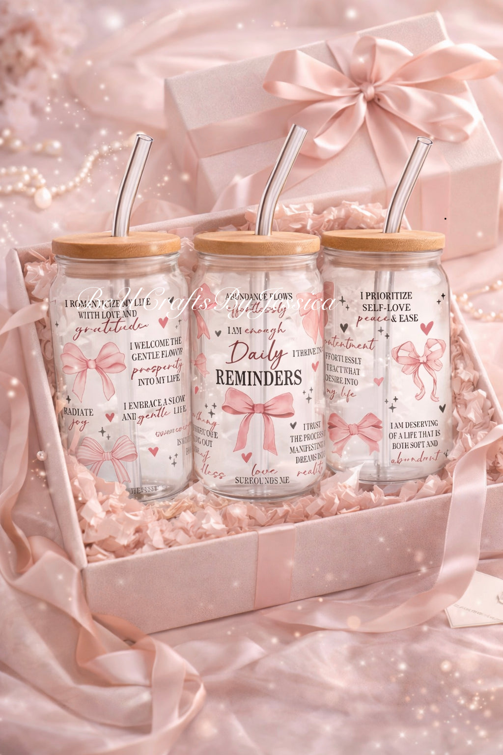 Daily Affirmation Glass Cup – 16oz | Self-Love • Manifestation • Positive Energy