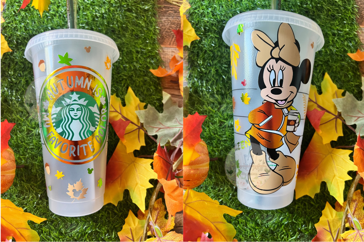 Autumn Is My Favorite Color – Fall Minnie Mouse Cold Cup (Customizable)