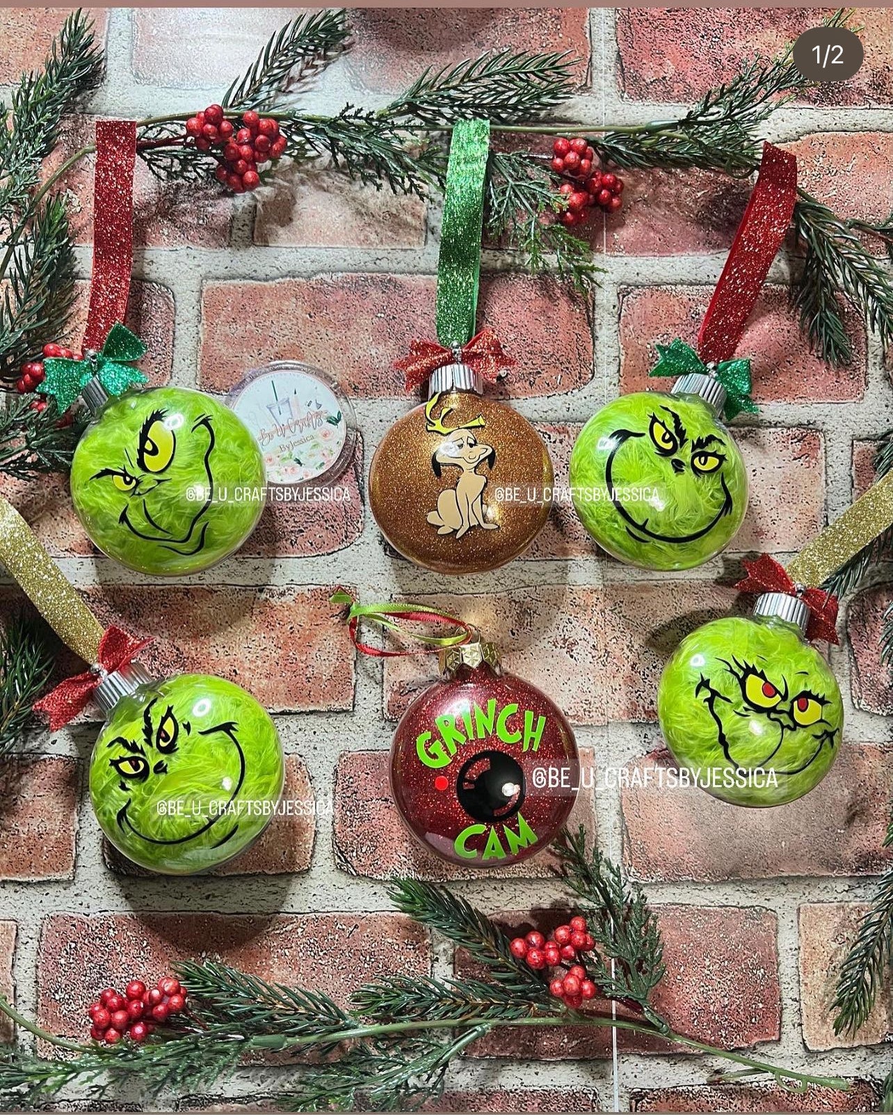 6 Set Mix Grinch faces +Dog Max + Grinch Cam 