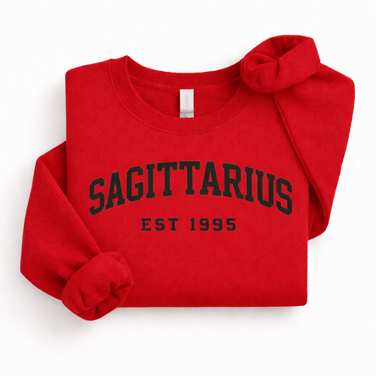 Custom Zodiac Sweatshirt – Personalized Zodiac Sign + Birth Year