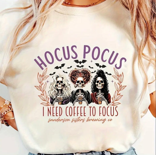 Hocus-Pocus I Need coffee to focus -T-shirt