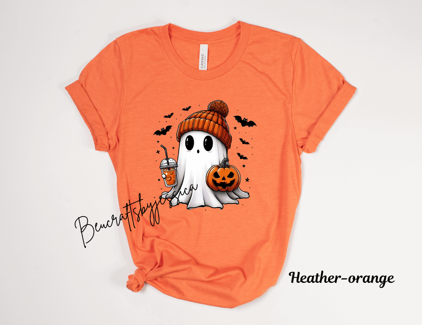 Cozy Halloween Ghost t-shirt – Fall Pumpkin & Coffee Vibes