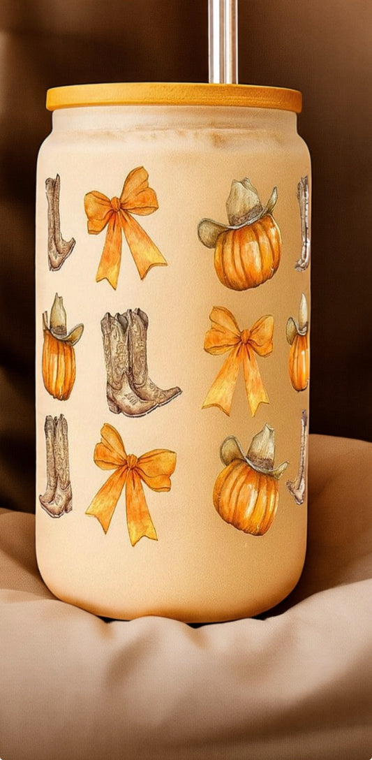 Pumpkin cowboy boots & bow